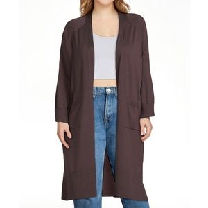 Plus Size Brown Duster Cardigan
